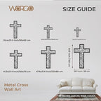 WORGO White Metal Cross Wall Decor Iron Christian Cross for Home Church, Hollow Out Artistic Hanging Ornament, Crosses Wall Decor for Living Room, Bedroom, Decorative Thankful Religious Gift 18.5x12.3 inch
