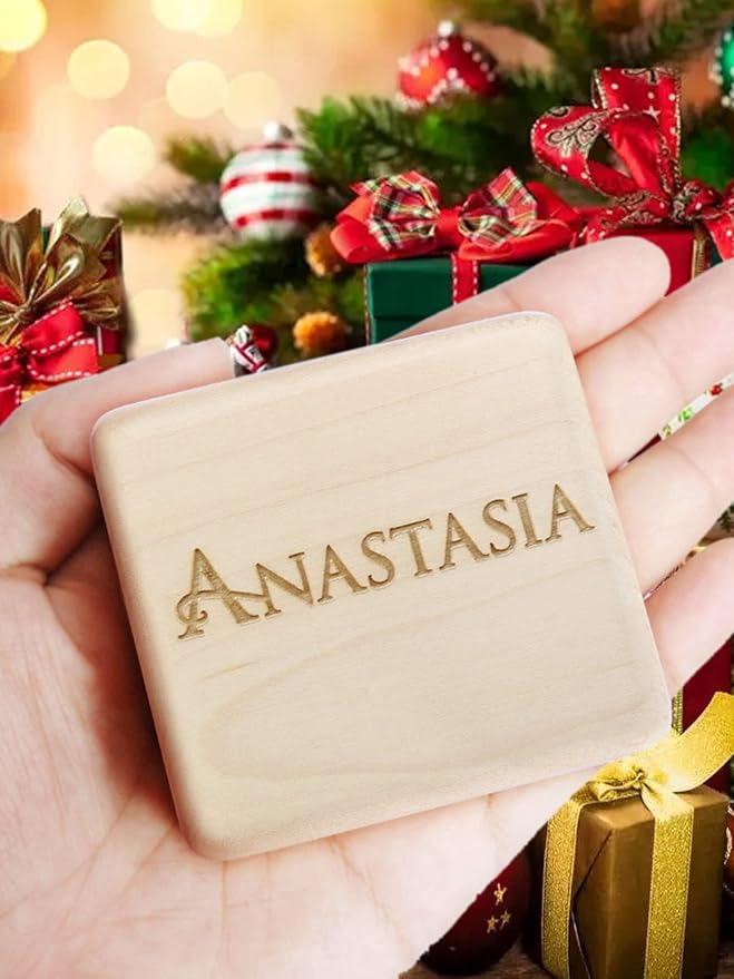 Sinzyo Anastasia-Once Upon a December Music Box Vintage Musical Boxs for Birthday Gift Valentine's Day Christmas Day(Maple Wooden Box)