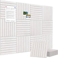 Large Cork Board Alternative 48” X 36” Felt Bulletin Board Tiles, with 30 Pushpins, 60 Adhesive Tabs,12-Pack Slat Wall Paneling, Cork Boards for Office Push Pin Board Felt Board - Oatmeal
