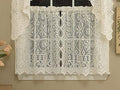 Sweet Home Collection Old World Style Floral Heavy Lace Kitchen Curtain, 24" Tier, Hopewell Cream
