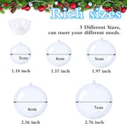 50 Set 100PCS Clear Plastic Fillable Ornaments,Transparent DIY Christmas Fillable Ball,Plastic DIY Fillable Decoration Balls 5 Different Sizes for Christmas Tree,Wedding,Party,Home Decor
