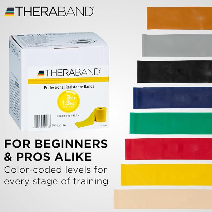 THERABAND Resistance Band, Special Heavy, 50-Yard Roll, Elastic Band for Exercise