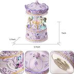 Handcrafted Carousel Music Box with Colorful Lights,Vintage Horse Musical Figurine,for Home Décor,Christmas Valentine's Day Birthday Gifts for Girls,Friends,Kids,Plays Canon in D Tune