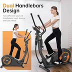 YAMO Folding Elliptical Machine, Elliptical Exercise Machine for Home with Hyper-Quiet Magnetic Driving System, Elliptical Trainer with 17.2IN Stride LCD Monitor Support, 300LBS Weight Capacity