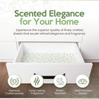 Jasmine Scented Drawer Liners for Dresser Drawers (10 Large Sheets, 19.7" x 14.4") - Non Adhesive Drawer Paper Liner for Bedroom Dresser & Closet Shelves by Linda’s Essentials