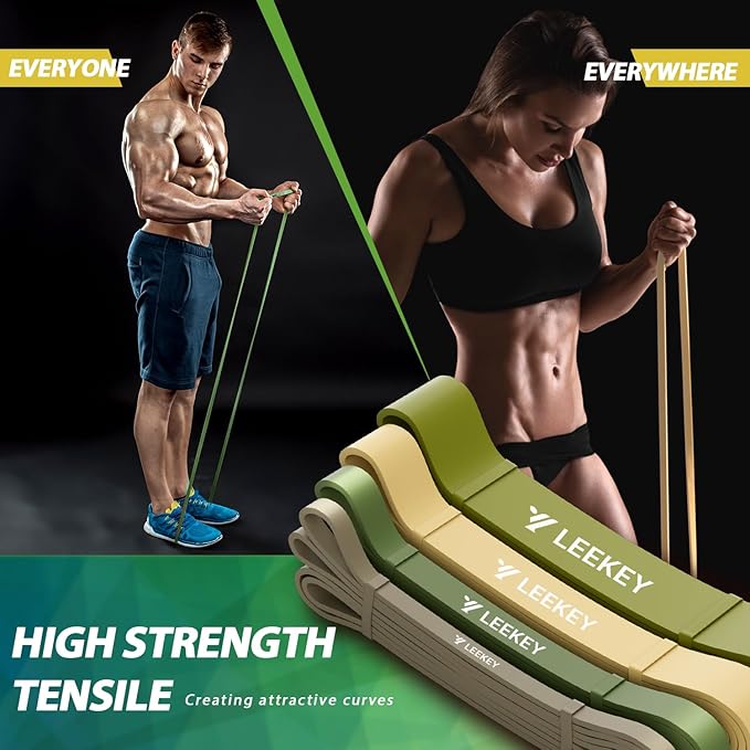 LEEKEY Resistance Bands, Exercise Bands,Pull Up Assist Bands - Bands for Working Out,Band for Men and Women Fitness Training, Physical Therapy,Home Workouts