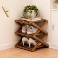 The 9-Tier No-Assembly Bamboo Rack, Folding Bamboo Shoe Rack Organizer with Collapsible Vertical Design, Space-Saving & No-Tool Assembly, for Entryways,Corners,Bedrooms,Balconies (Brown,3)