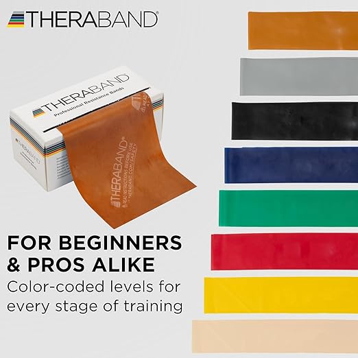 THERABAND Resistance Bands 6 Yard Roll, Gold, Max, Latex Band for Strength Training, Upper & Lower Body Exercise, Physical Therapy, Core Workouts, Rehab & Home Fitness