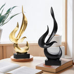 Gold Fire Flame Sculpture, Modern Abstract Resin Statue, Art Statue Home Decor for Living Room TV Stand Coffee Table Shelf Accents Decor.