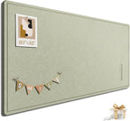 Large Bulletin Board, 60 X 35 Inches Felt Cork Board with 40 Pushpins, Foldable Felt Notice Pin Board Photo Display Board with Self-Adhesive Tape for Office Home School (Sage, 60x35 inch)