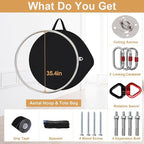 Aerial Lyra Hoop Kit (85CM/90CM), Professional Yoga Starter Set with Rigging Hardware Kit for Home, Exercise, Performance, 32mm Thickness