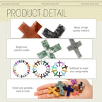 Nuenen 50 Pcs Cross Charm for Women Man Celebration Grad Decor Crystal Pocket Cross Necklace Natural Worry Stone Gift for Jewelry Making Craft Festival Decor(3 Sizes,Classic)