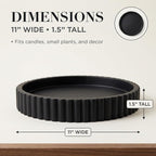 OAKOA Concrete Black Tray for Coffee Table - Round Black Decorative Tray for Table Decor - Bandejas Decorativas para La Sala - Coffee Table Centerpiece