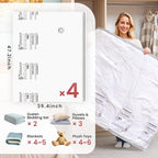 TAILI 4 Pack Vacuum Storage Bags for Comforter and Blankets, XXL Jumbo Vacuum Seal Bags for Bedding (47x39 Inch), Huge Space for Toy, Bedding, Pillows, Save More Closet Space