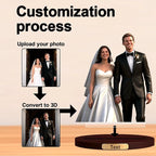 Personalized 3D Cartoon Wedding Photo Desktop Display Custom Newlyweds Anniversary Desk Ornament Bedside Table Decoration Gift'S For The Groom Bride Son And Daughter (Wedding cartoon)