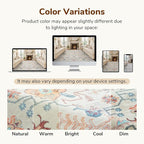 Lessymo Washable 9x12 Area Rug for Living Room, Large Rugs for Bedroom Dining Nursery Room, Soft Non-Slip Vintage Floral Oushak Carpet, Boho Colorful Pastel Farmhouse Decor, Multi/Ivory