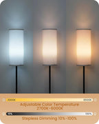 Dimmable Floor Lamp for Living Room with Remote and Foot Switch, Corner Floor Lamp, Modern Standing Tall Lamp, 10W 900LM LED Bulb Included, 3000K-6500K, Linen Shade, Weighted, FCC Listed CW06LD05W1