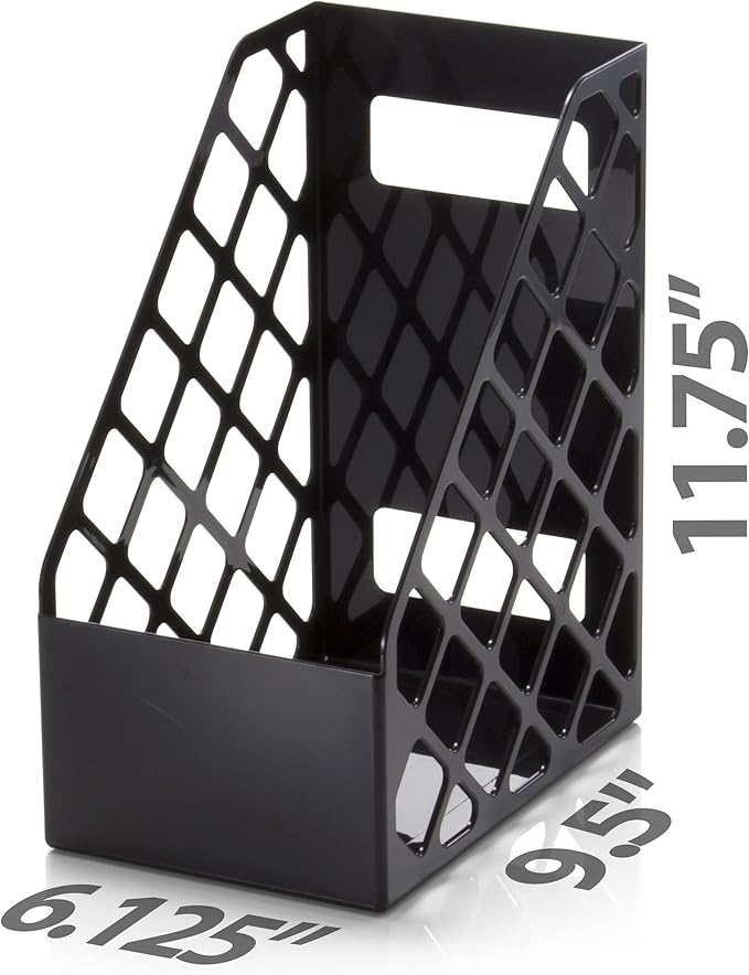 Officemate Recycled Large Magazine File, Black, 6 Each (26083)