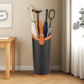 Indoor Entryway leather Umbrella bucket，Large Capacity Umbrella Storage stand，tall umbrella holder,For Hotel,Offices,home,Commercial(Black+brown)