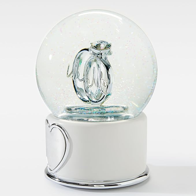 THINGS REMEMBERED Engagement Mr. & Mrs. Wedding Ring Snow Globe (Free Customization)