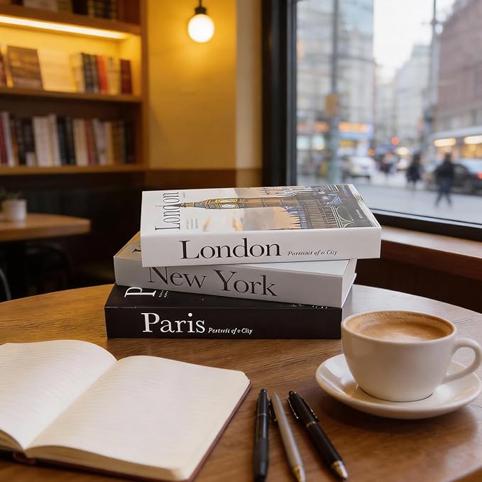 3 PCS Faux Decorative Books for Home Decor-Coffee Table Books Decor-Aesthetic Fake/Faux Books for Decoration,libros Decoration for Coffee Table, Shelf Accessories (3-Paris London New York Shipaitu)
