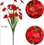 Artificial 15-Bloom Violet Flowers, Fake Flowers for Indoor Outdoor Decor, Faux Plants for Garden, Porch, Fall and Seasonal Decoration, UV Resistant Faux Plants (Mixed)
