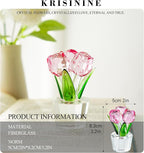 3.2 * 2in Crystal Pink Rose Flower Figurine Romantic Gifts for Wife Girlfriend Mom on Birthday Wedding Home Decorations