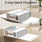 6 Pack Foldable Bed Sheets Set Organizers and Storage(King & Queen Size),Linen Fabric Closet Organizers with Window,Folding Bedding Storage Box for Bedsheets and Pillow Cube Organizer-White