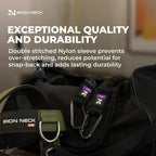 Iron Neck Resistance Band, Durable Exercise Band with Steel Carabiners for Neck Training, Strength Workouts, Stretching, and Rehab