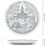 250th Anniversary Decorative Plates 10 Inch Patriotic Decorations Commemorative Plates with Stand Semiquincentennial 4th of July Veterans Day Home & Office Colonial Toile Design