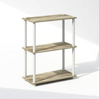 Furinno Turn-N-Tube Book Shelf, 3-Tier Bookshelf, Bookcase with Multipurpose Compact Display Rack, 11.6 x 23.6 x 29.6, for Living Room, Bedroom, Home Office, Sonoma Oak/White