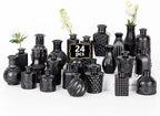 Mini Bud Vases As Wedding Centerpieces for Tables,Clear Bud Vases for Flowers,Small Flower Vases Suitable for Birthday Party,Anniversary,Wedding Reception,Baby Shower (Matt Black, 24PCS)