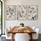 BINCUE Framed Food Wood Wall Art Set of Three Modern Cheers Kitchen Wall Decor Abstract Friends Party Art Print for Kitchen Dining Room Living Room 16x24 Inch