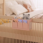 Edudif Dual-purpose Bedside Caddy Bedside Organizer, Bed Caddy with 6 Pockets, Versatile Bedside Storage Solution Magazine Remotes holder, ideal for Home, Dorm, Hospital, Crib Bed