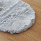 Round Furry Rugs for Living Room Faux Rabbit Fluffy Fur Rug for Bedroom Washable Area Rugs Boho Circle Rug Grey Shag Rug 4ft