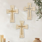Grace4Joy Wedding Wall Cross, 10 Inches Marriage Prayer Wall Decor Religious Wedding Gifts, Hand Painted Faith Hope Love Cross Unique Gifts for Anniversary, Newlyweds Couple(Gold/Silver)