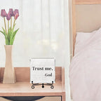 Modern Farmhouse Decor, Home Decor For Living Room, Boho Chic Aesthetic Shelf Decorations, Christian Trust Me God Acrylic Sign, Farmhouse Entryway Tv Stand Fireplace Coffee Table Decoration (16)
