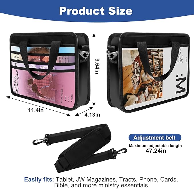 JW Magazine and Tract Holder – JW Field Service Supplies,Jehovah Witness Ministry Supplies,Jworg Accessories Best Life Ever Gifts,Ministry Organizer for Pioneers Bag Convention