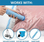 Space Saver Vacuum Storage Bags, 6 Pack Large Space Saver Bags with Pump, Storage Vacuum Sealed Bags for Clothes, Comforters, Blankets, Bedding (Large)