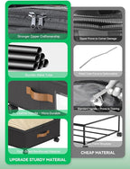 Under Bed Storage with Wheels, 2-Pack 58L Under the Bed Storage Containers with Lids, 1-Pack 15L Box, Organizer Bins Rolling Underbed Storage for Clothes, Underwear, Socks, Shoes - Delicate Style
