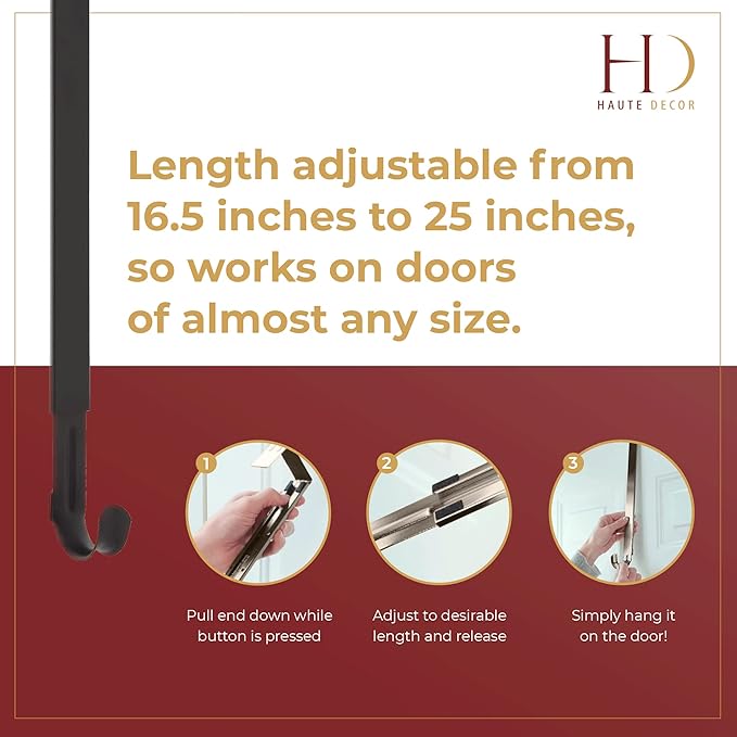 Haute Decor Adjustable Length Wreath Hanger - 20 Lb. Capacity