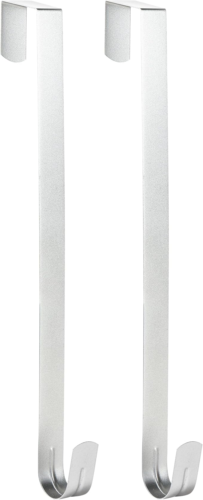 Wreath Hanger for Front Door, Slim Over The Door Hook, Easy to Use and Reusable Holiday Wreath Holder for Christmas, Thanksgiving, Halloween and Daily Décor(15" Silver, 2)