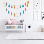 WILLBOND 4 Pieces Valentine's Day Tassel Garland for Classroom Wall Decor Boho Pastel Garland Cotton Tassel Banners for Party School(3.1 Inch,Yellow, Gray, Blue, Pink, White)