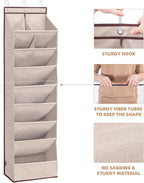 STORAGE MANIAC Over the Door Shoe Organizer Heavy-Duty Large Deep Pocket Hanging Shoe Organizer Shoe Rack Door Closet Shoe Organizer for Wall, Dorm & Narrow Door Storage Shoe Holder Oat Beige, 1 Pack