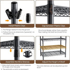 Coat Rack Clothes Wardrobe：Closet Organizer and Storage Clothing Garment Rack with Shelves Heavy Duty for Hanging Clothes Portable Adjustable Black 15.8" DX69 WX76.75 H