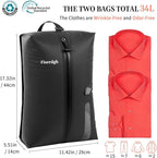 Vacuum Compression Bags for Travel with Electric Pump, Space Saver Vacuum Seal Bags for Clothing with IPX8 Waterproof Zipper, Reusable & No Odor for Suitcase and Backpack, Gray (2PC+Pump)
