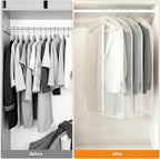 12 Pack Garment Bags 60 * 100cm, 40in PEVA Translucent Garment Covers, Suit Storage Bags, Dress Organizer Bags Used To Protect Shirts, Winter Coats, Jackets（White Edge）