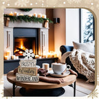 Lineshading 4 Pcs Winter Table Decorations Wooden Snowflake Decor Winter Tiered Tray Decor Rustic Snow Block Signs Gift Farmhouse Snowflake Table Centerpiece for Wonderland Party Kitchen Home