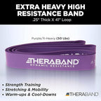 THERABAND High Resistance Band, Extra-Heavy Elastic Super Band for Full Body Workouts, Physical Therapy, Strength Training, Durable 41” Loop Exercise Band, 50 lbs Resistance