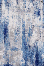 Ciicool Abstract Area Rug Indoor, 3x5 Washable Entryway Rug, Modern Soft Throw Rug with Non-Slip Backing Ideal for Bedroom Living Room Entrance Kitchen, Low-Pile Floor Carpet Doormat Grey Blue